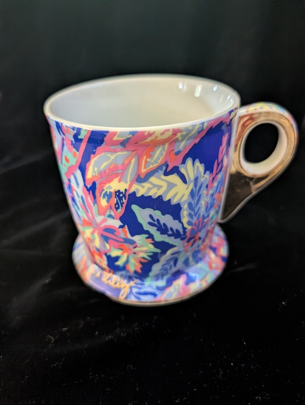 Lily Pulitzer Vibrant Floral Ceramic Cup - Blue Multicolor